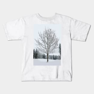 Abstract Snow Covered Tree Kids T-Shirt